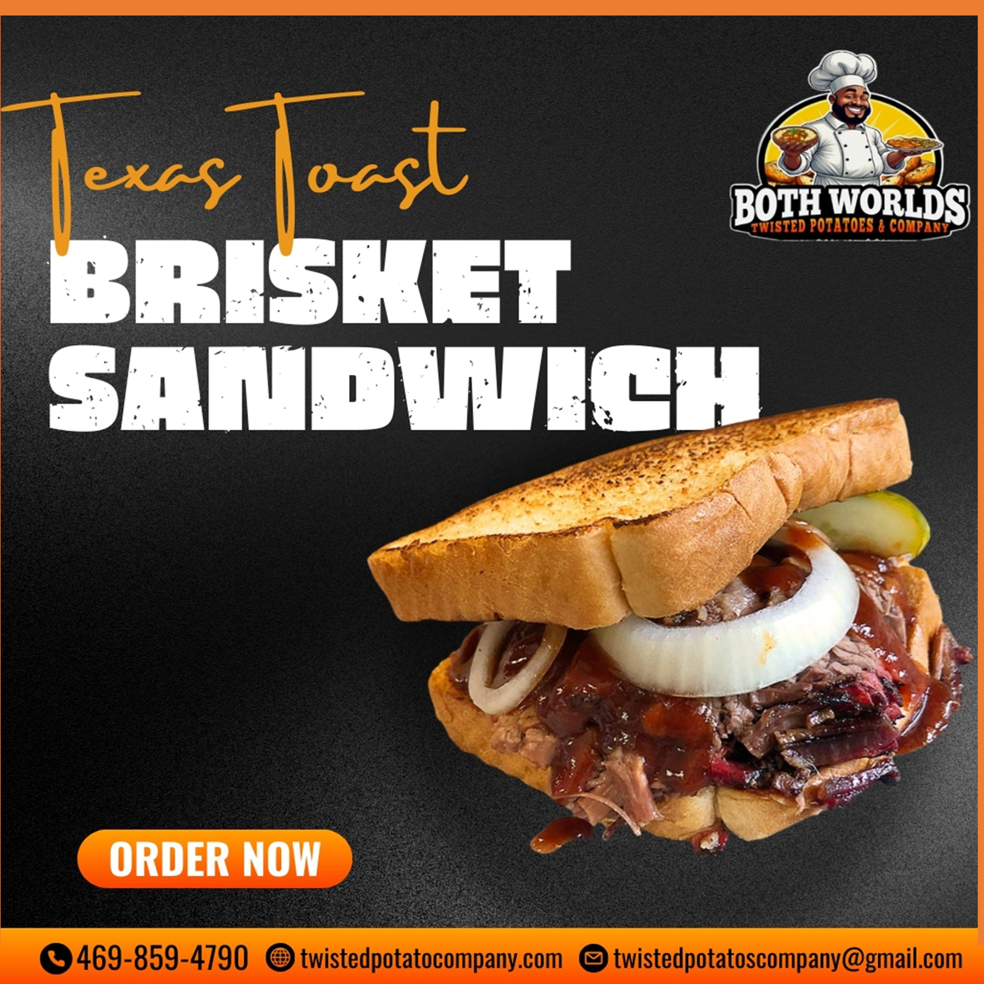 Brisket Sandwich on Texas Toasted.
